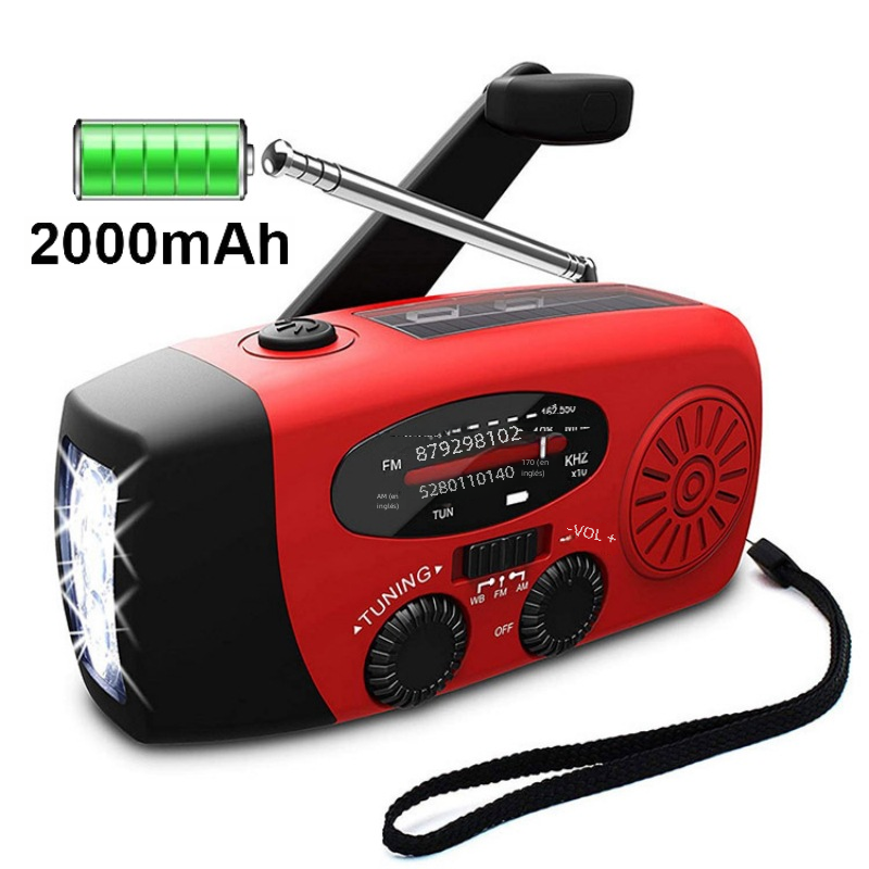 Multifunctional Emergency Radio with Solar Power and Flashlight