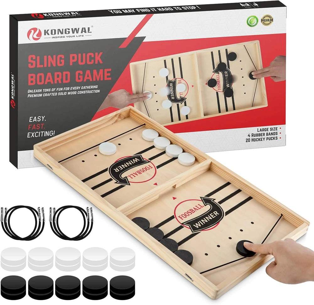 Wooden Sling Puck Game