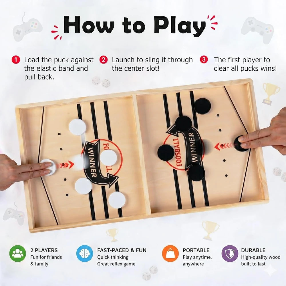 Wooden Sling Puck Game