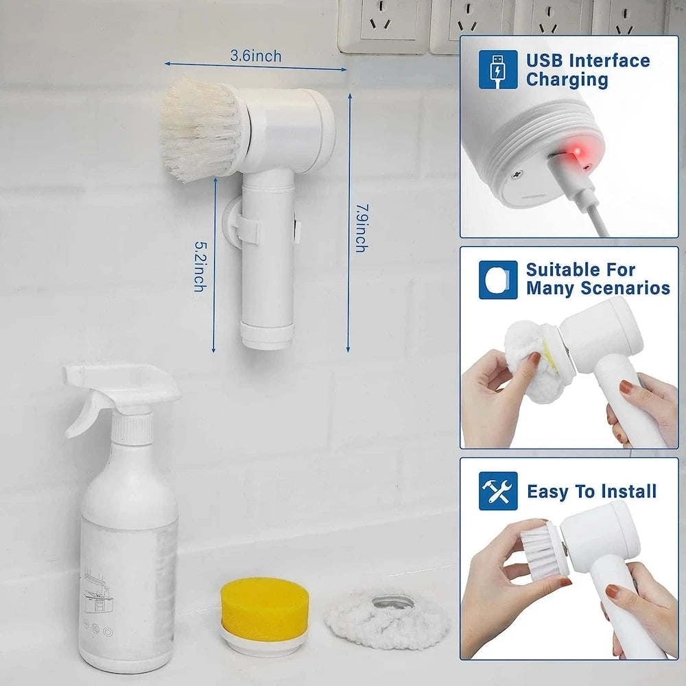 Spareque 5-in-1 Electric Cleaning Brush