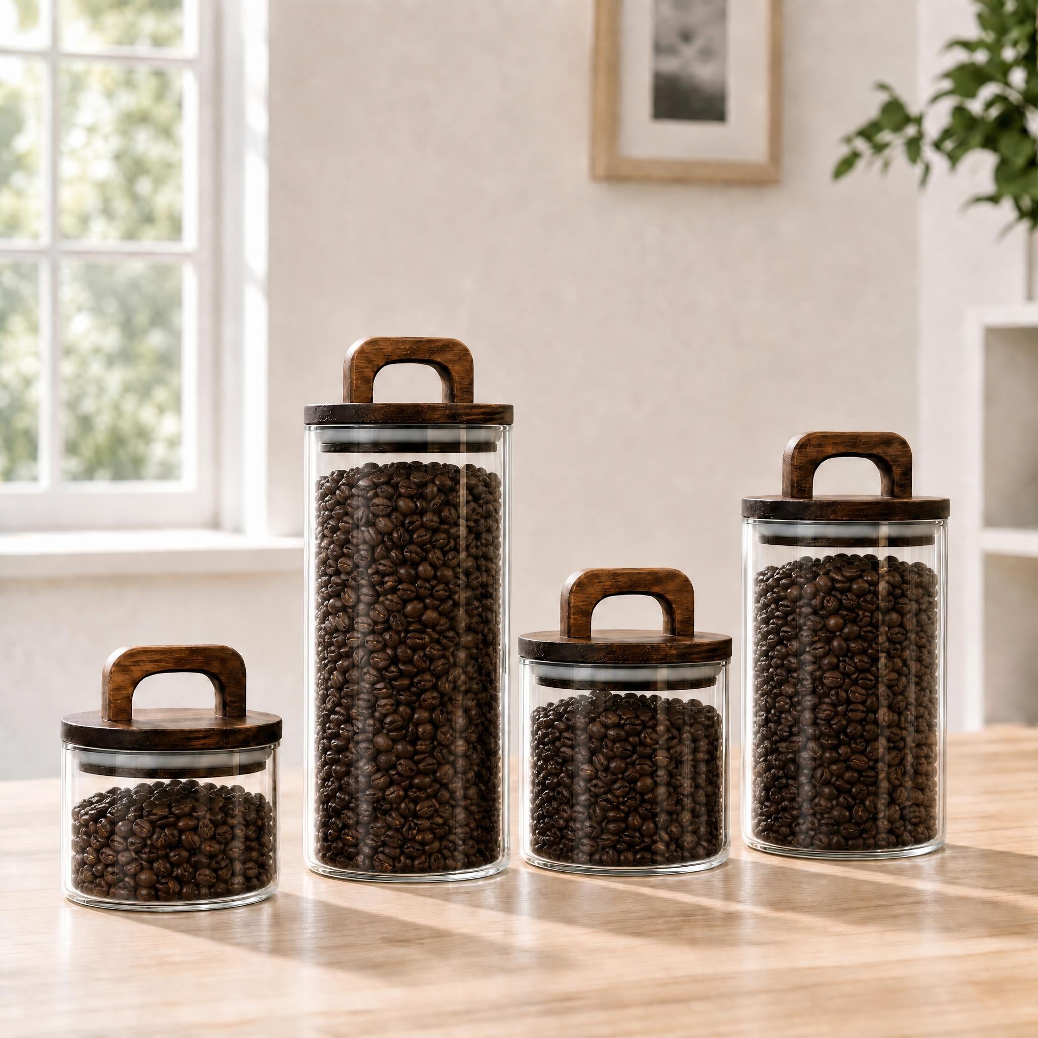 The Pantry Jar — Sealed Glass Storage with Walnut Lid
