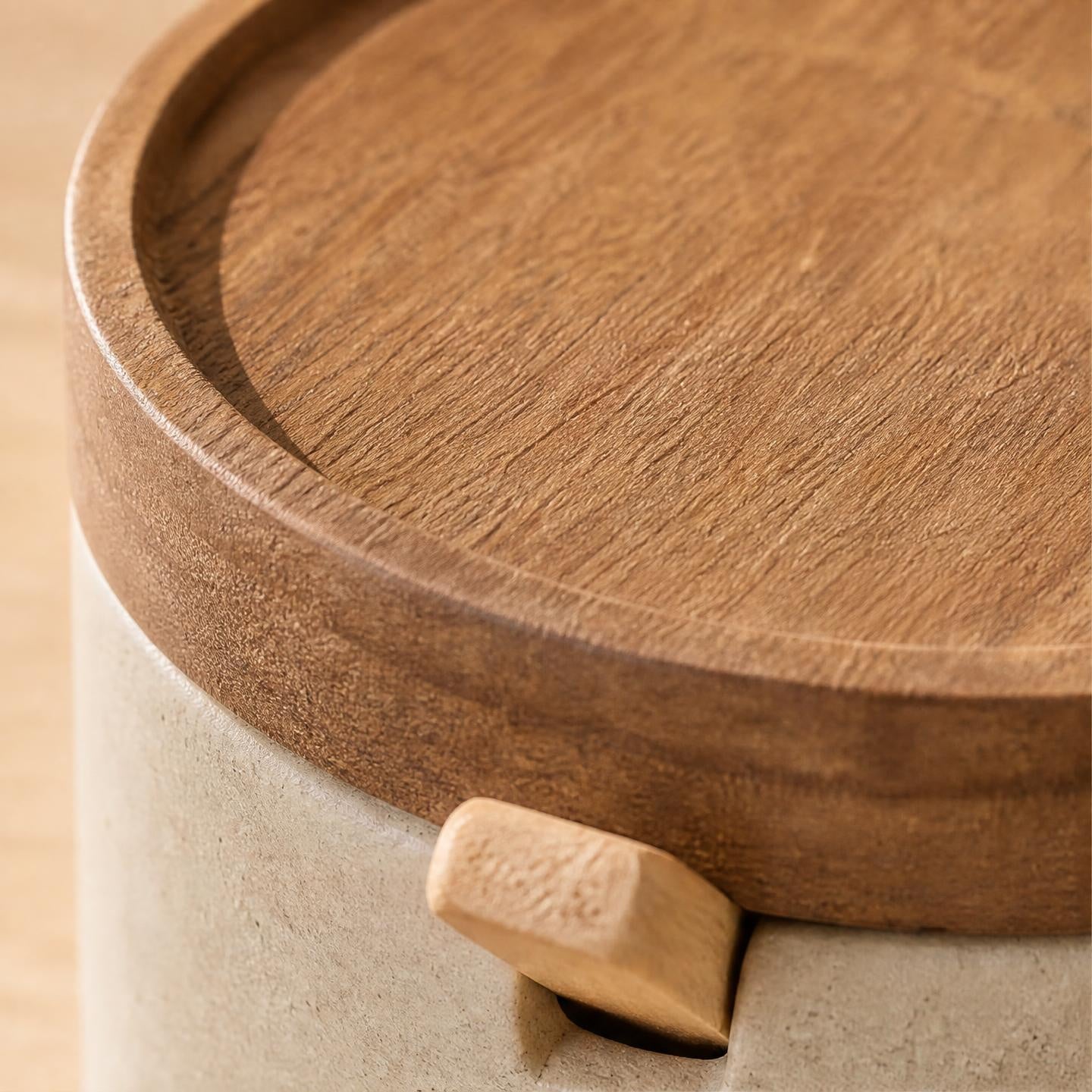 The Ceramic Set — Stoneware Seasoning Pots with Acacia Wood Tray