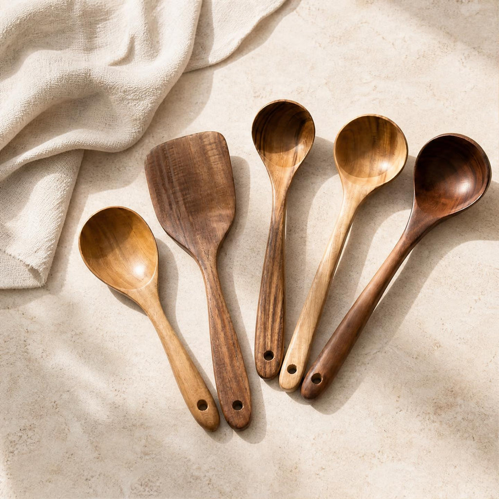 The Acacia Set — Wooden Kitchen Utensils