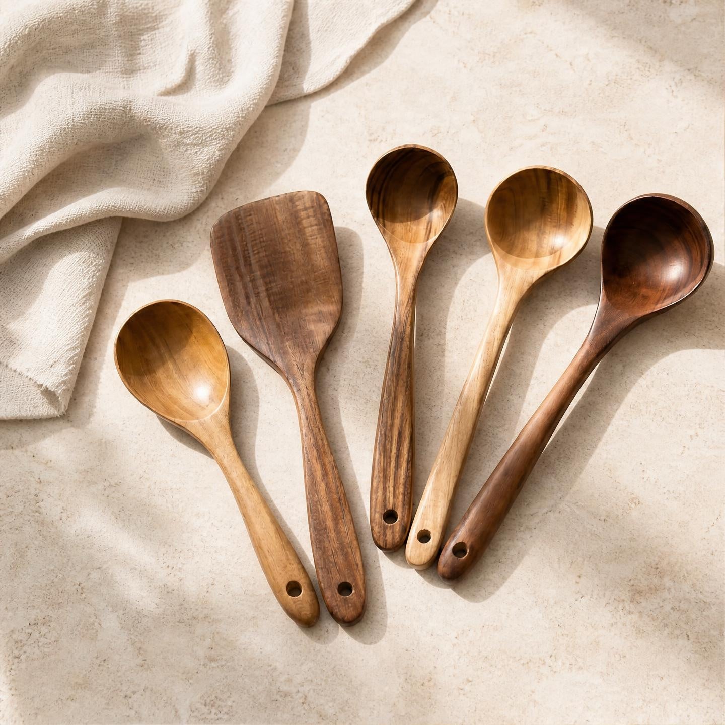 The Acacia Set — Wooden Kitchen Utensils