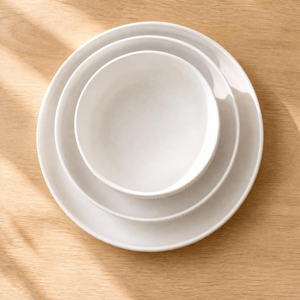 The Dinner Set — Ribbed Stoneware Collection
