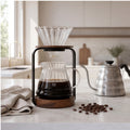 The Drip Stand — Glass Pour-Over Set with Wood Base