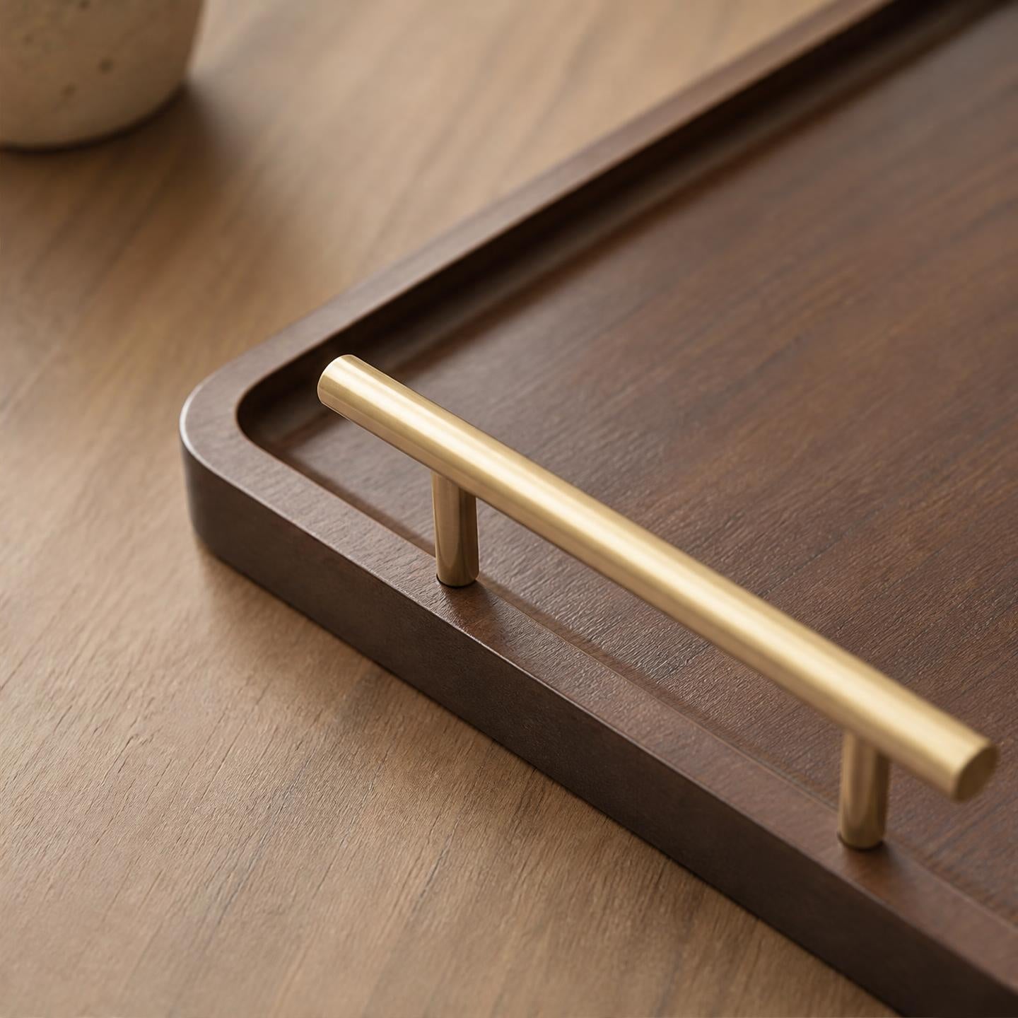 The Tray — Solid Bamboo with Brass Handles