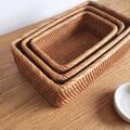 The Rattan Trays, three rattan trays shown to scale